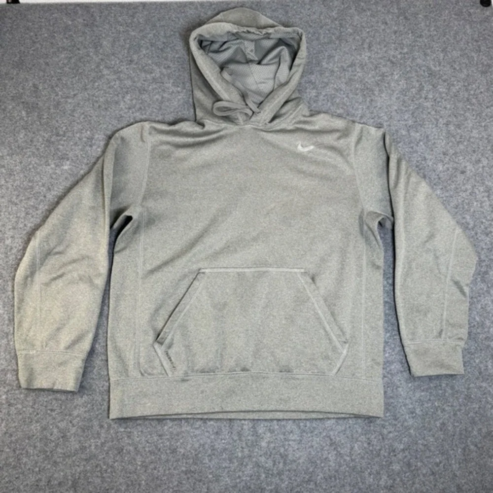Nike Therma Fit Hoodie Gray Heathered Pullover Men's Size M Athletic